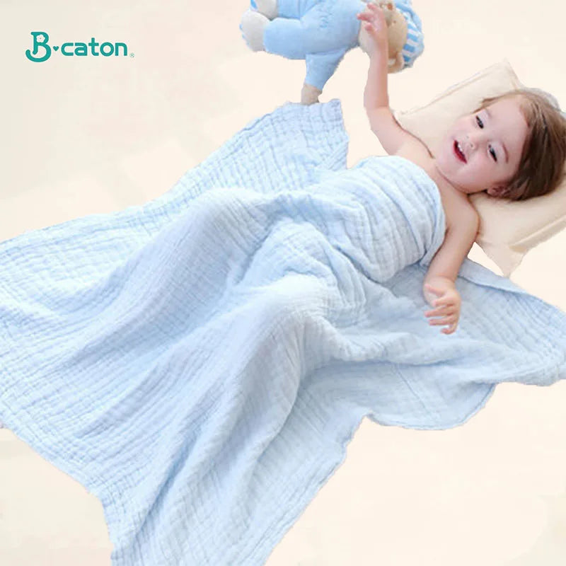 Cotton Baby Bath Towel & Swaddle – 6 Layer Gauze for Newborns