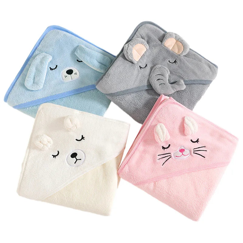 Adorable Cartoon Animal Hooded Baby Bath Towels: Soft, Warm, and Perfect for Newborns & Toddlers