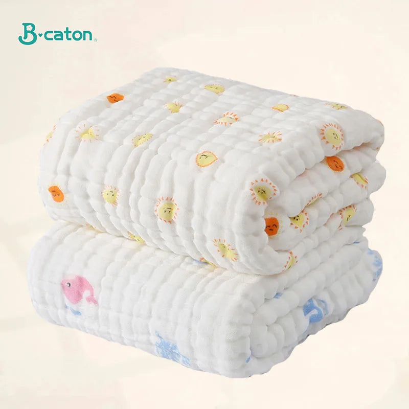 Cotton Baby Bath Towel & Swaddle – 6 Layer Gauze for Newborns