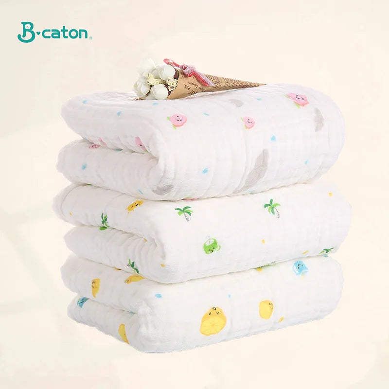 Cotton Baby Bath Towel & Swaddle – 6 Layer Gauze for Newborns