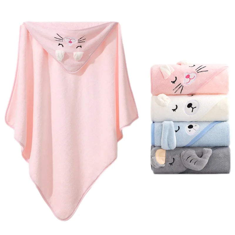 Adorable Cartoon Animal Hooded Baby Bath Towels: Soft, Warm, and Perfect for Newborns & Toddlers